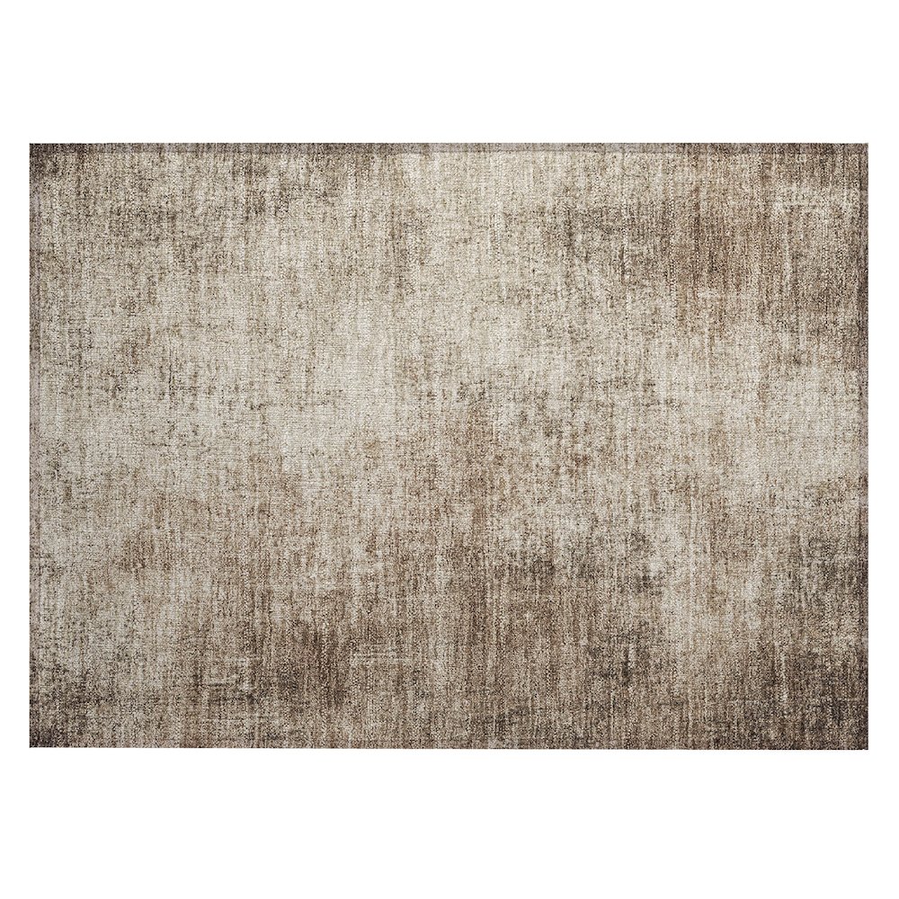 Machine Washable Indoor/Outdoor Chantille Taupe 1'8" x 2'6" Rug. Picture 1