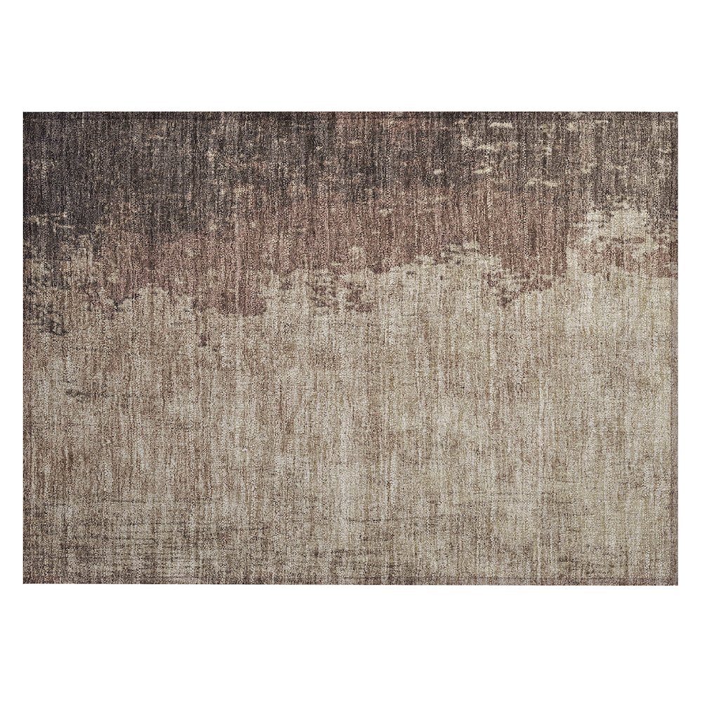 Machine Washable Indoor/Outdoor Chantille Chocolate 1'8" x 2'6" Rug. Picture 1