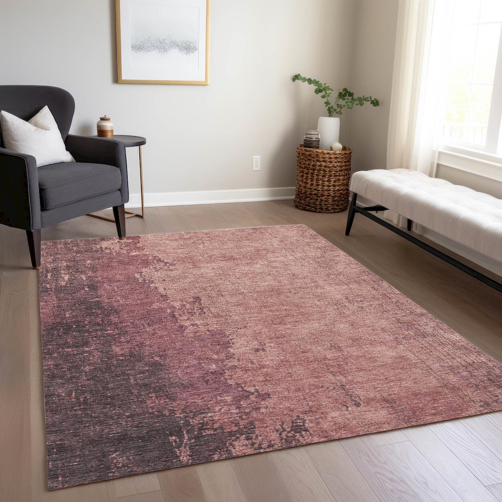 Machine Washable Indoor/Outdoor Chantille Coral 2'6" x 3'10" Rug. Picture 6