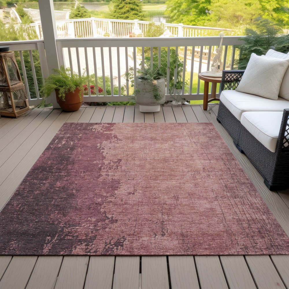 Machine Washable Indoor/Outdoor Chantille Coral 2'6" x 3'10" Rug. Picture 8