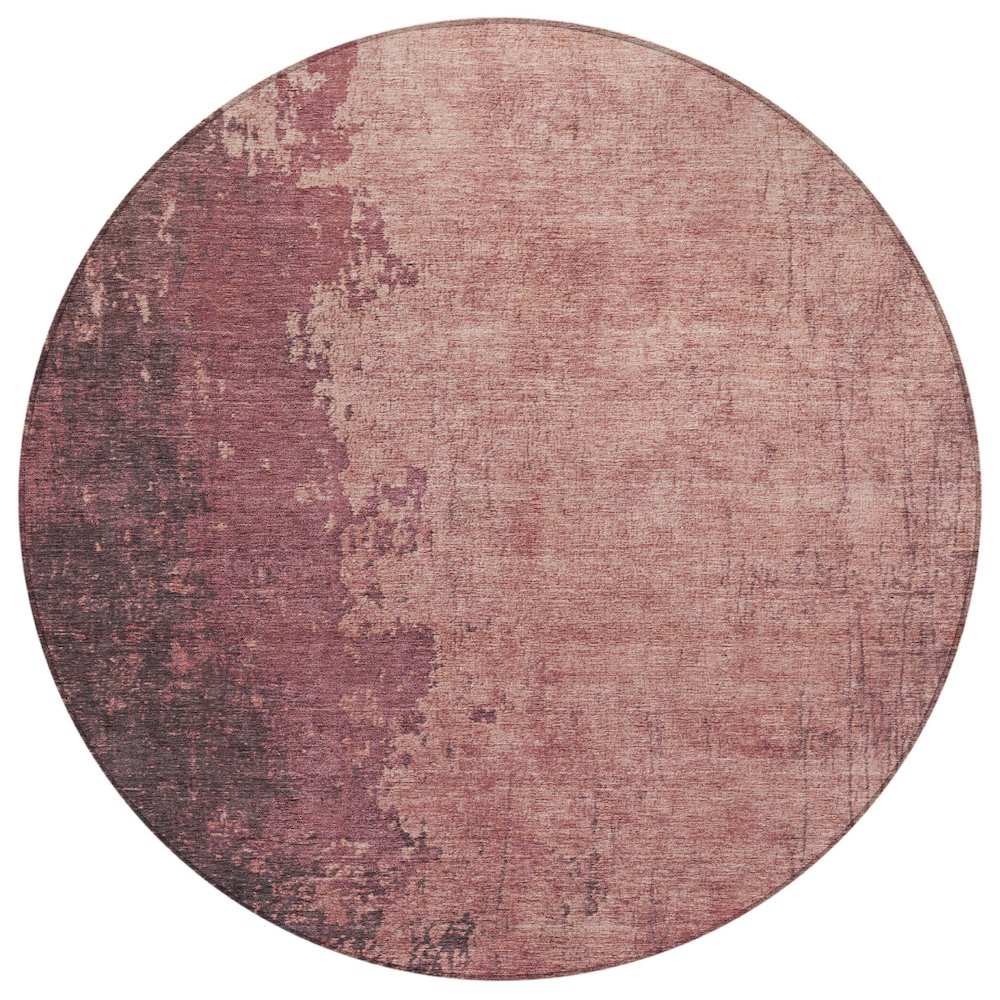 Machine Washable Indoor/Outdoor Chantille Coral 8' x 8' Round Rug. Picture 1