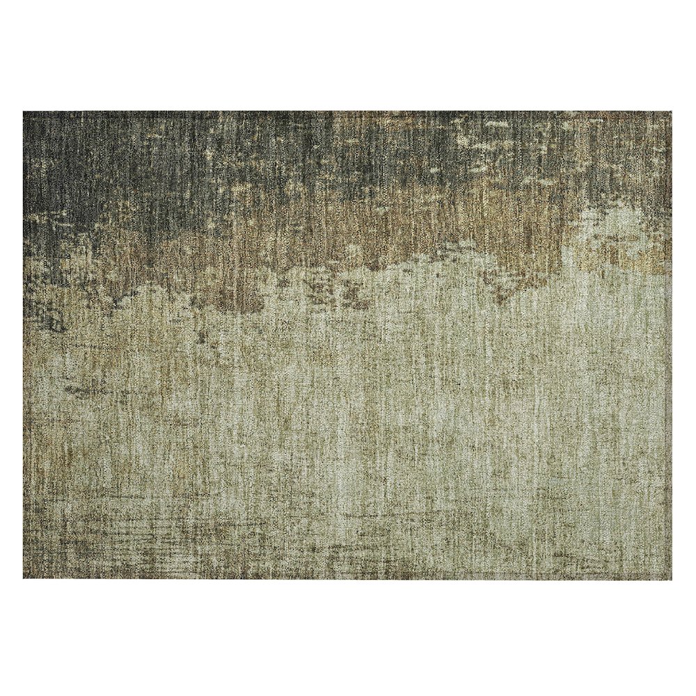 Machine Washable Indoor/Outdoor Chantille Olive 1'8" x 2'6" Rug. Picture 1