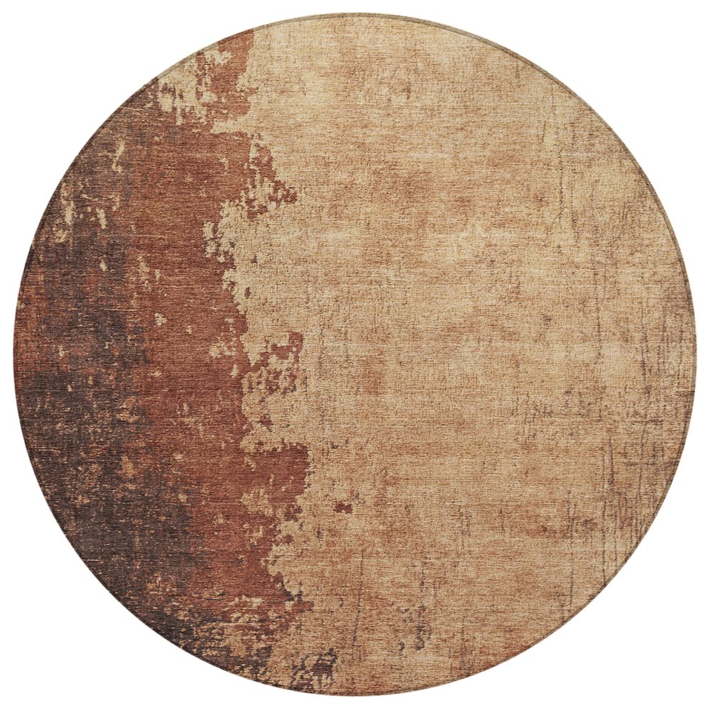 Machine Washable Indoor/Outdoor Chantille Paprika 8' x 8' Round Rug. Picture 1