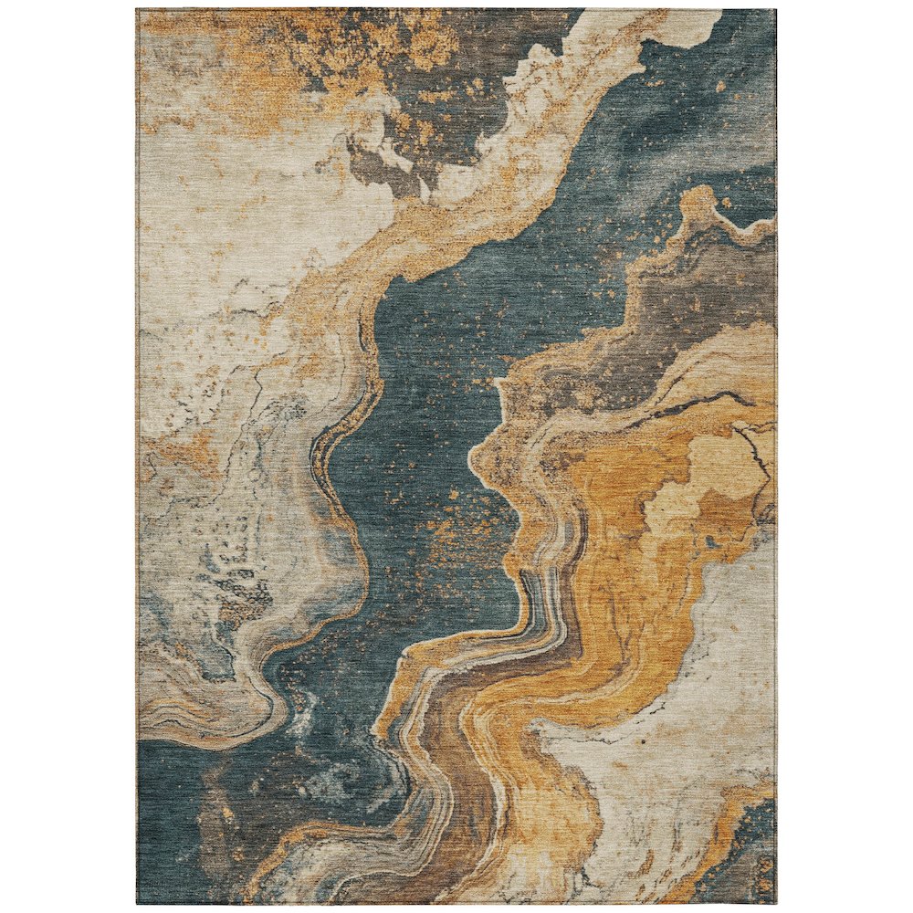 Machine Washable Indoor/Outdoor Chantille Linen 2'6" x 3'10" Rug. Picture 1