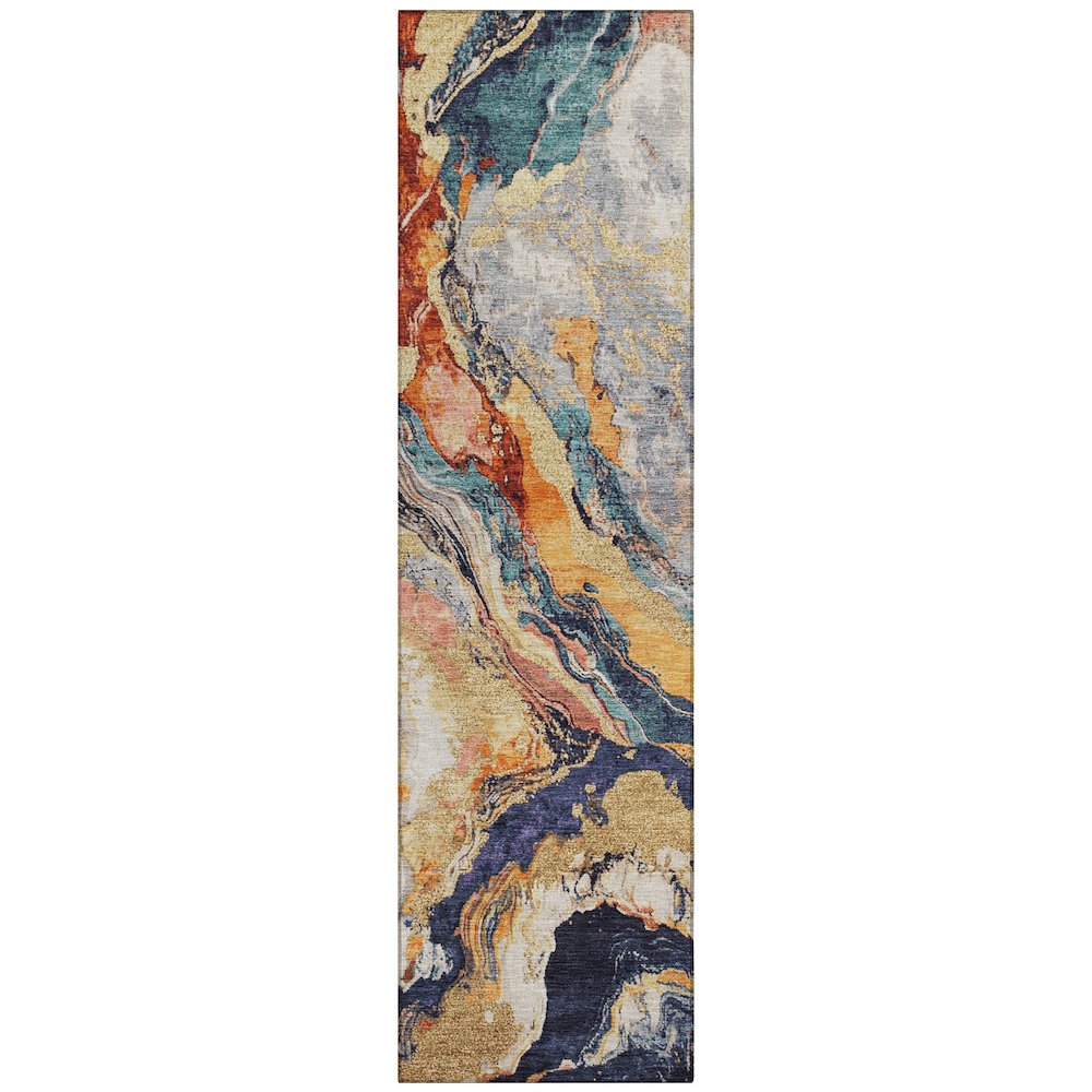 Machine Washable Indoor/Outdoor Chantille Linen 2'3" x 7'6" Runner Rug. Picture 1