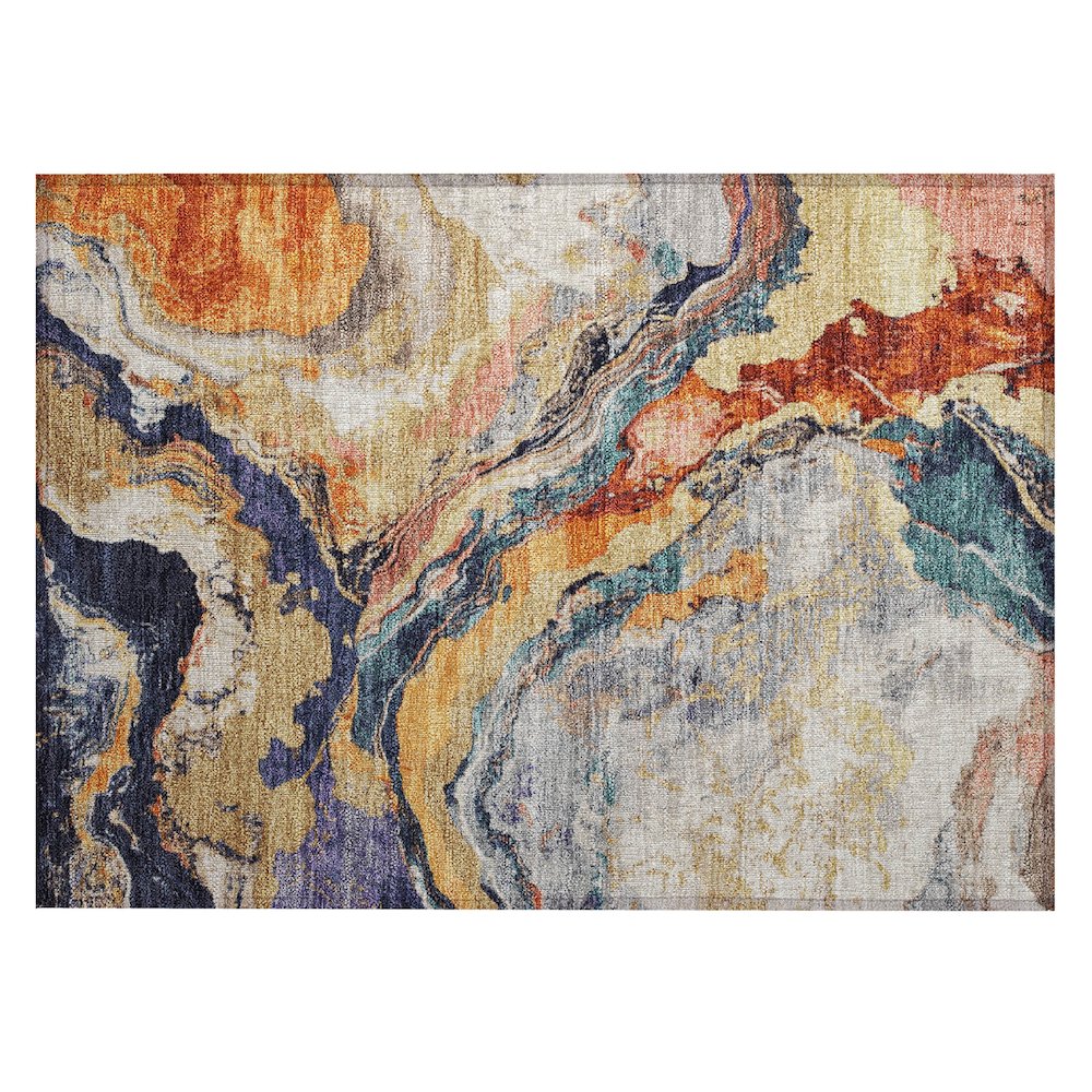 Machine Washable Indoor/Outdoor Chantille Linen 1'8" x 2'6" Rug. Picture 1