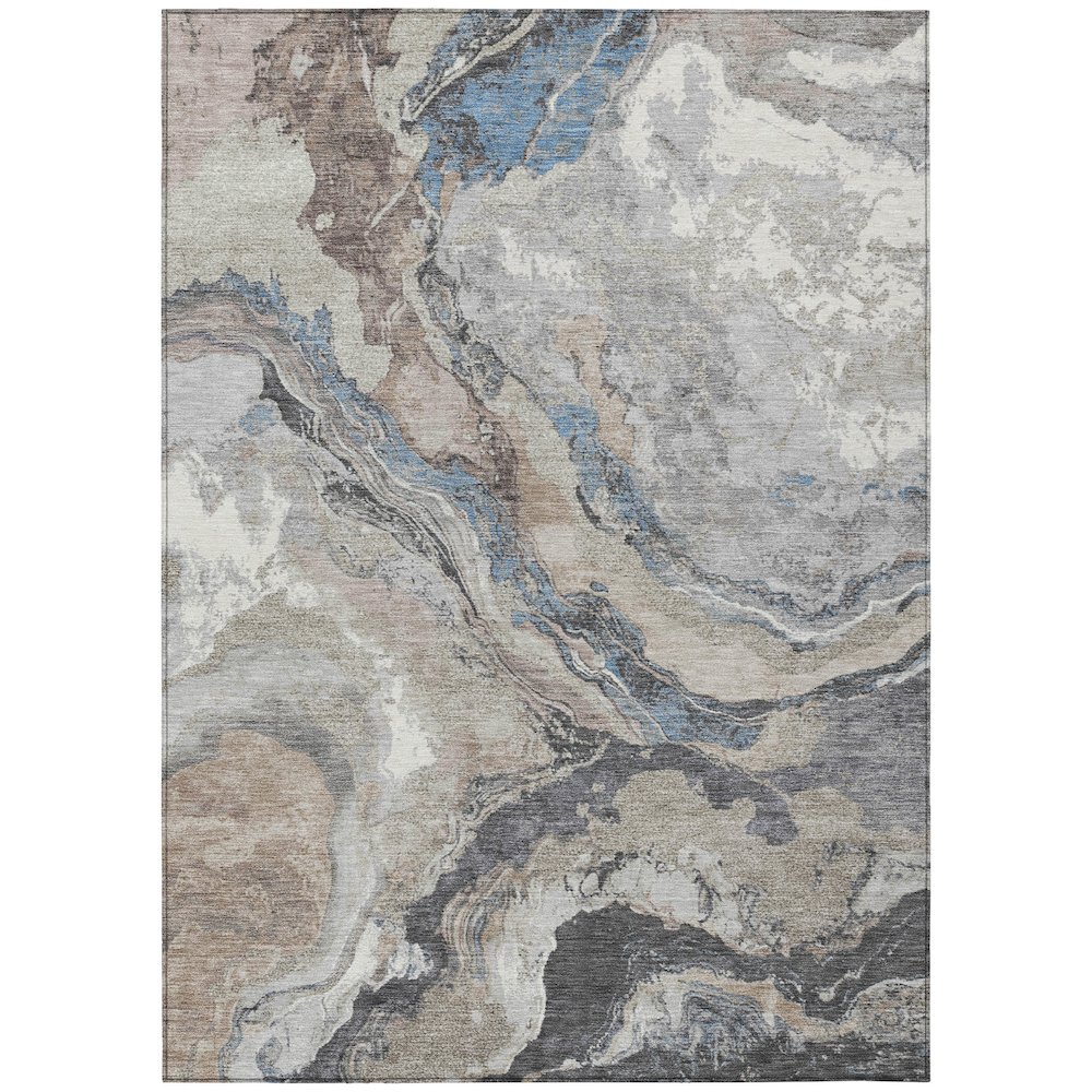 Machine Washable Indoor/Outdoor Chantille Taupe 2'6" x 3'10" Rug. Picture 1