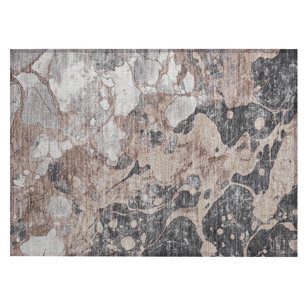 Machine Washable Indoor/Outdoor Chantille Mocha 1'8" x 2'6" Rug. Picture 1