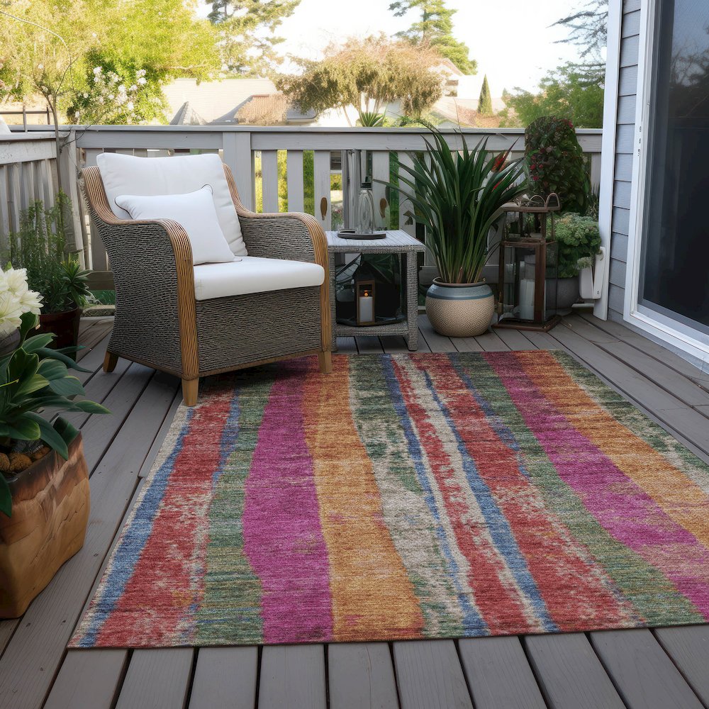 Machine Washable Indoor/Outdoor Chantille Putty 2'6" x 3'10" Rug. Picture 7
