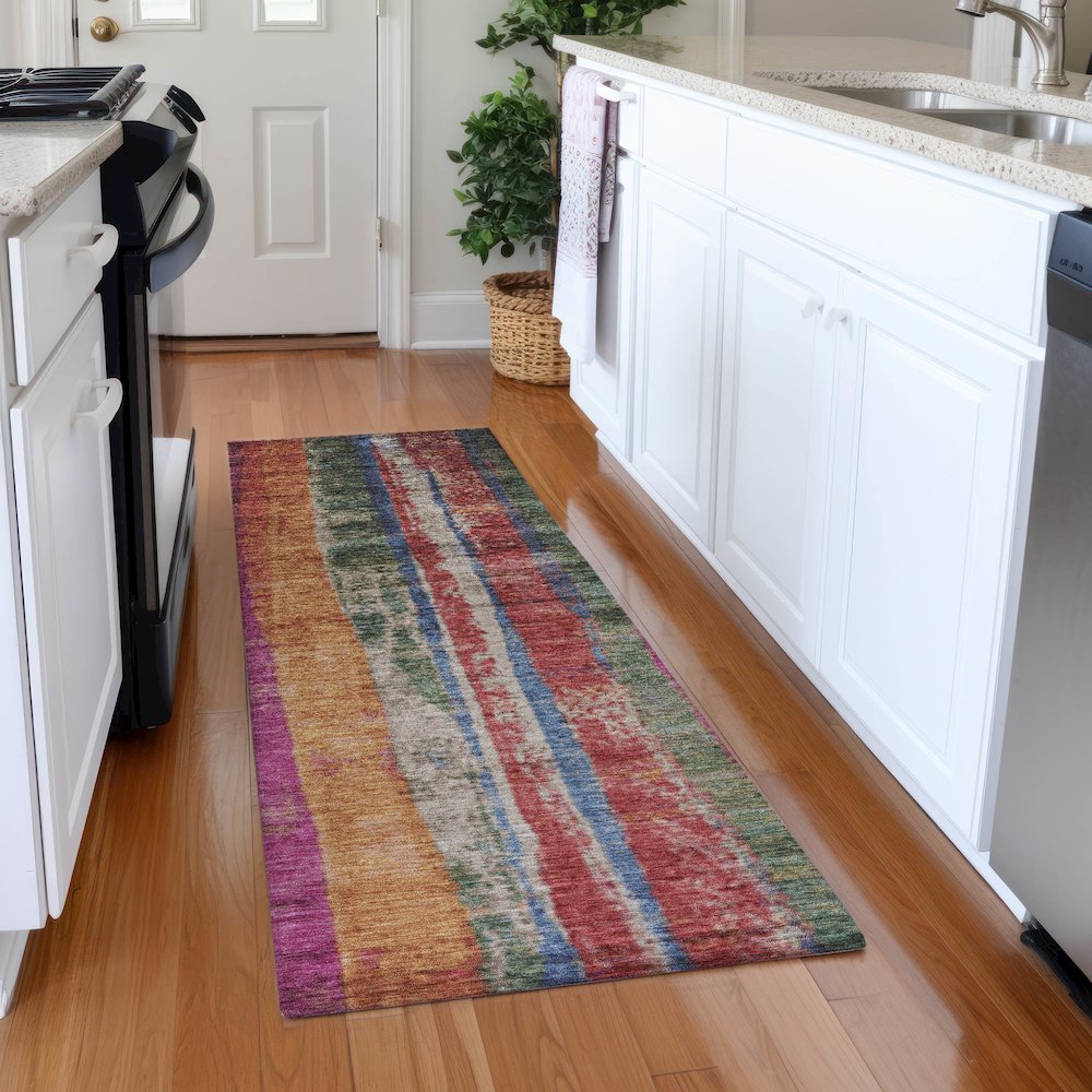 Machine Washable Indoor/Outdoor Chantille Putty 2'3" x 7'6" Runner Rug. Picture 5