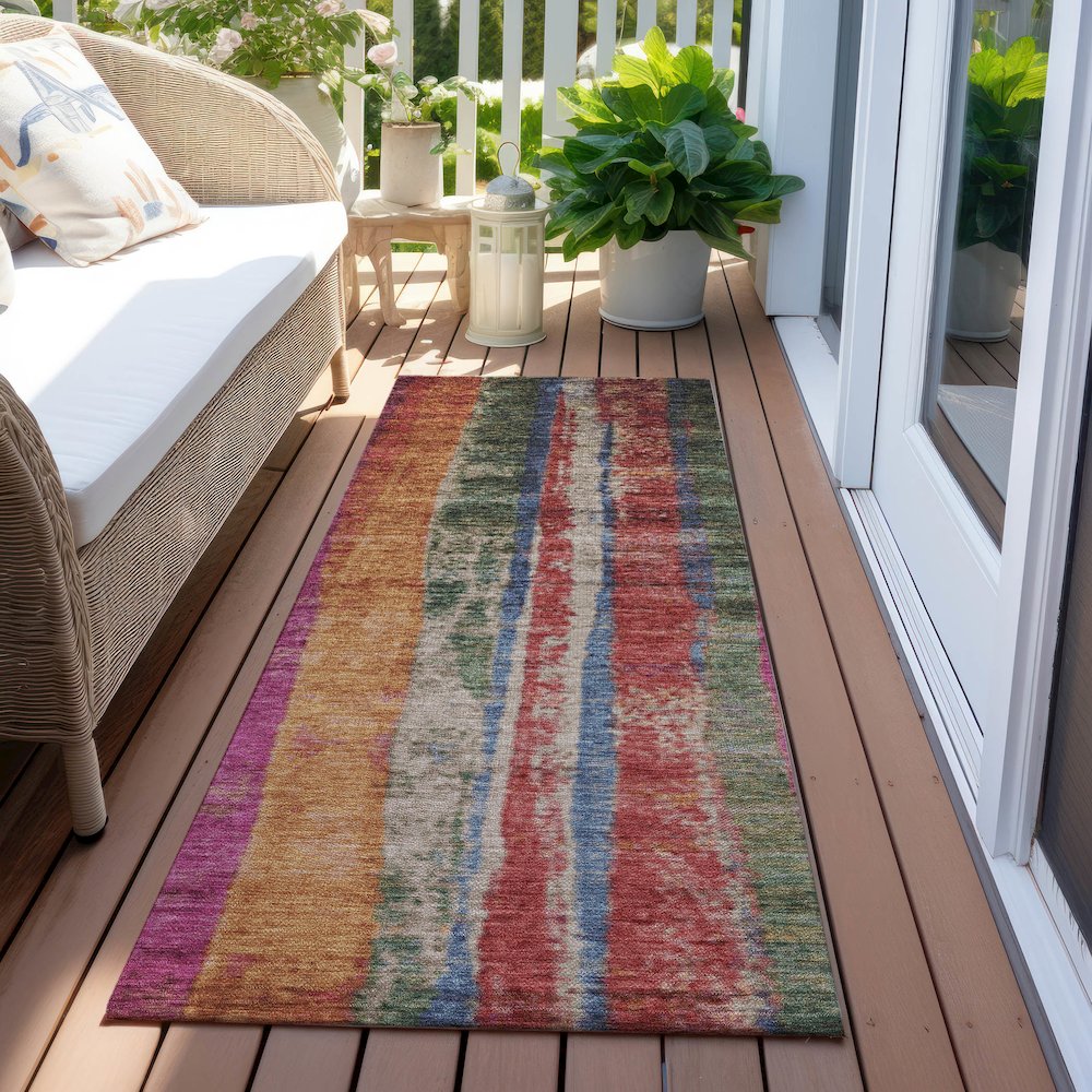 Machine Washable Indoor/Outdoor Chantille Putty 2'3" x 7'6" Runner Rug. Picture 6