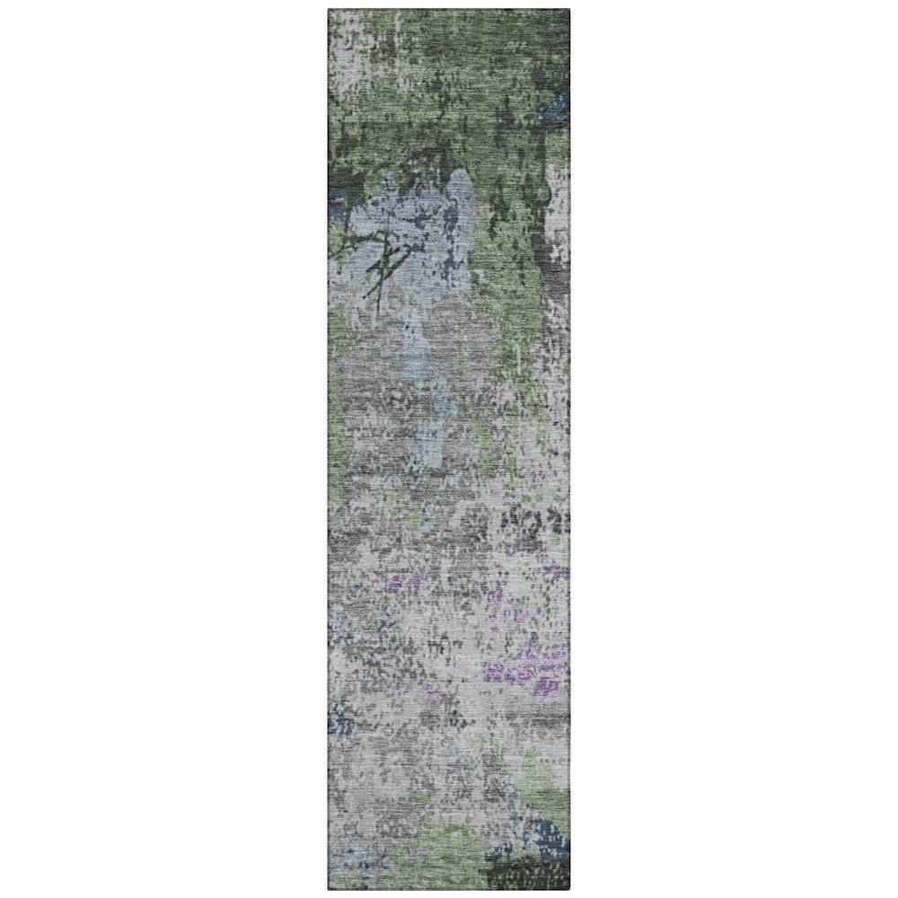 Machine Washable Indoor/Outdoor Chantille Fern 2'3" x 7'6" Runner Rug. Picture 1