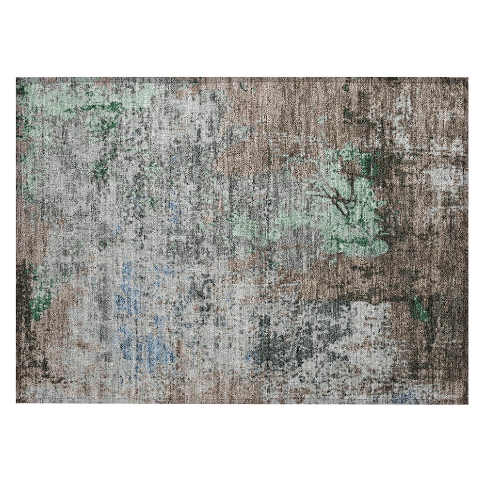 Machine Washable Indoor/Outdoor Chantille Taupe 1'8" x 2'6" Rug. Picture 1