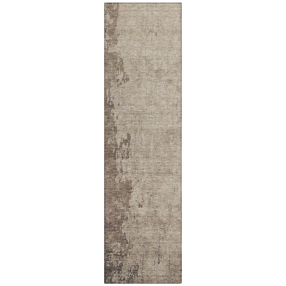 Machine Washable Indoor/Outdoor Chantille Taupe 2'3" x 7'6" Runner Rug. Picture 1