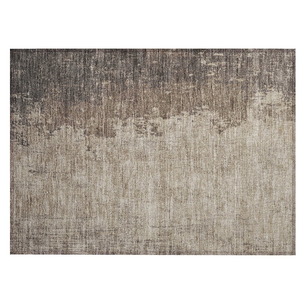 Machine Washable Indoor/Outdoor Chantille Taupe 1'8" x 2'6" Rug. Picture 1