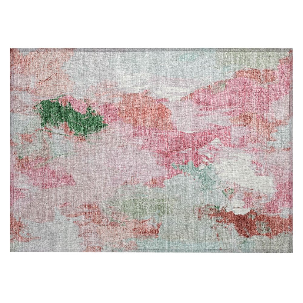 Machine Washable Indoor/Outdoor Chantille Blush 1'8" x 2'6" Rug. Picture 1
