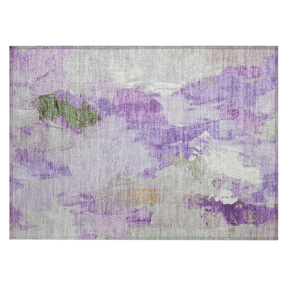 Machine Washable Indoor/Outdoor Chantille Purple 1'8" x 2'6" Rug. Picture 1