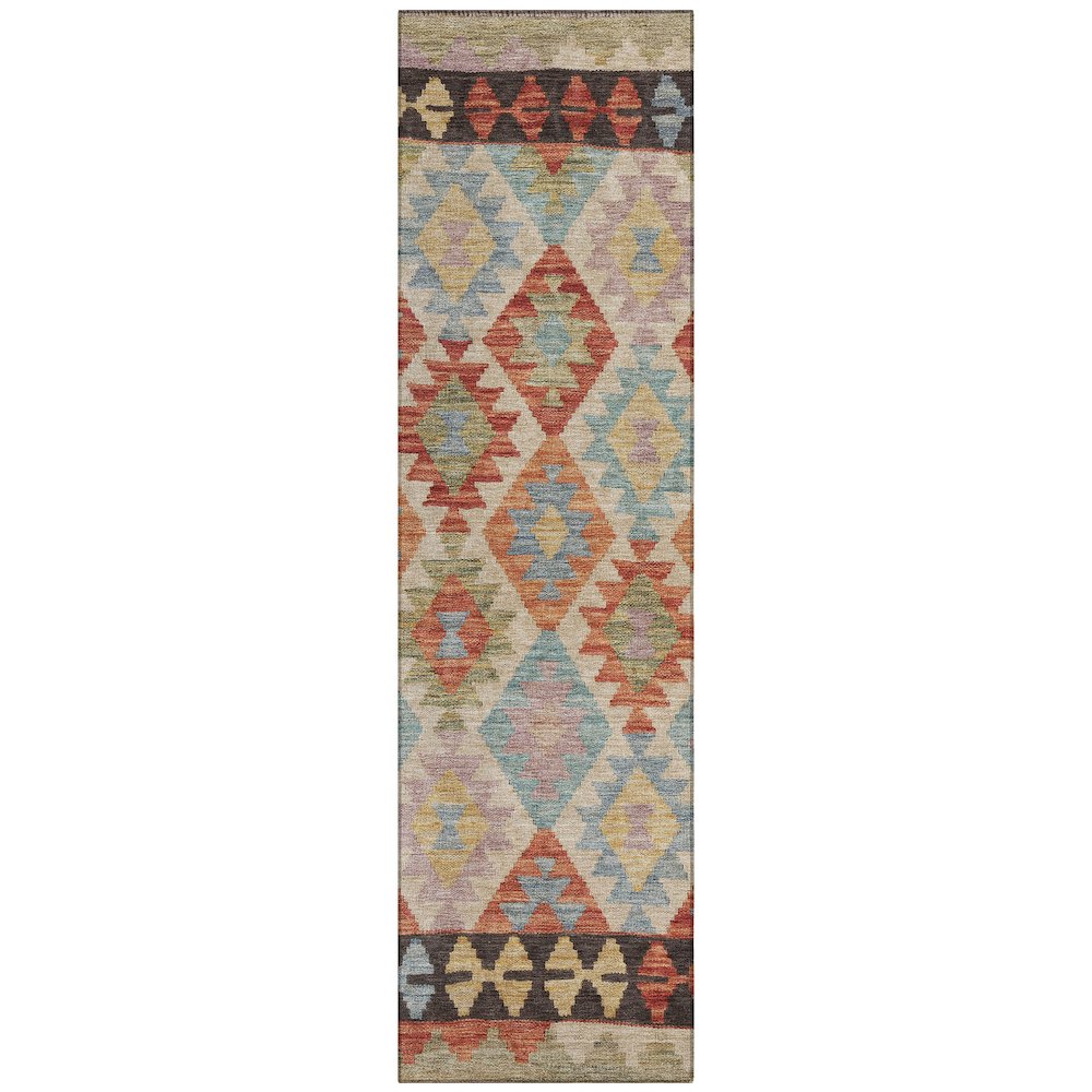 Machine Washable Indoor/Outdoor Chantille Paprika 2'3" x 7'6" Runner Rug. Picture 1