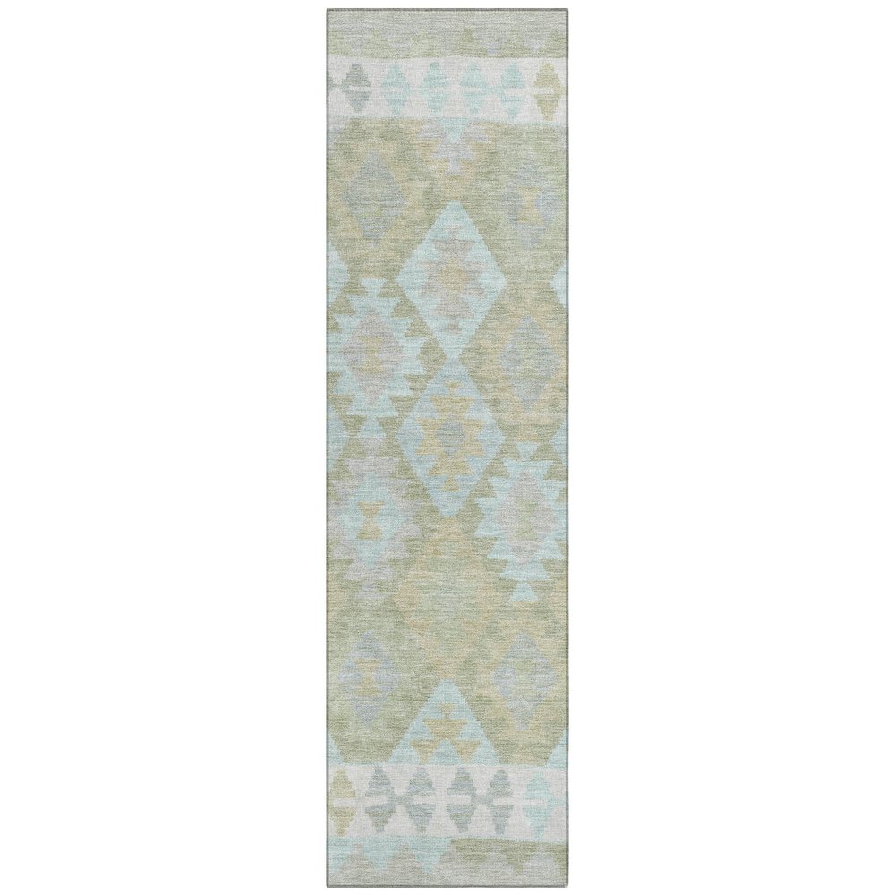 Machine Washable Indoor/Outdoor Chantille Sage 2'3" x 7'6" Runner Rug. Picture 1