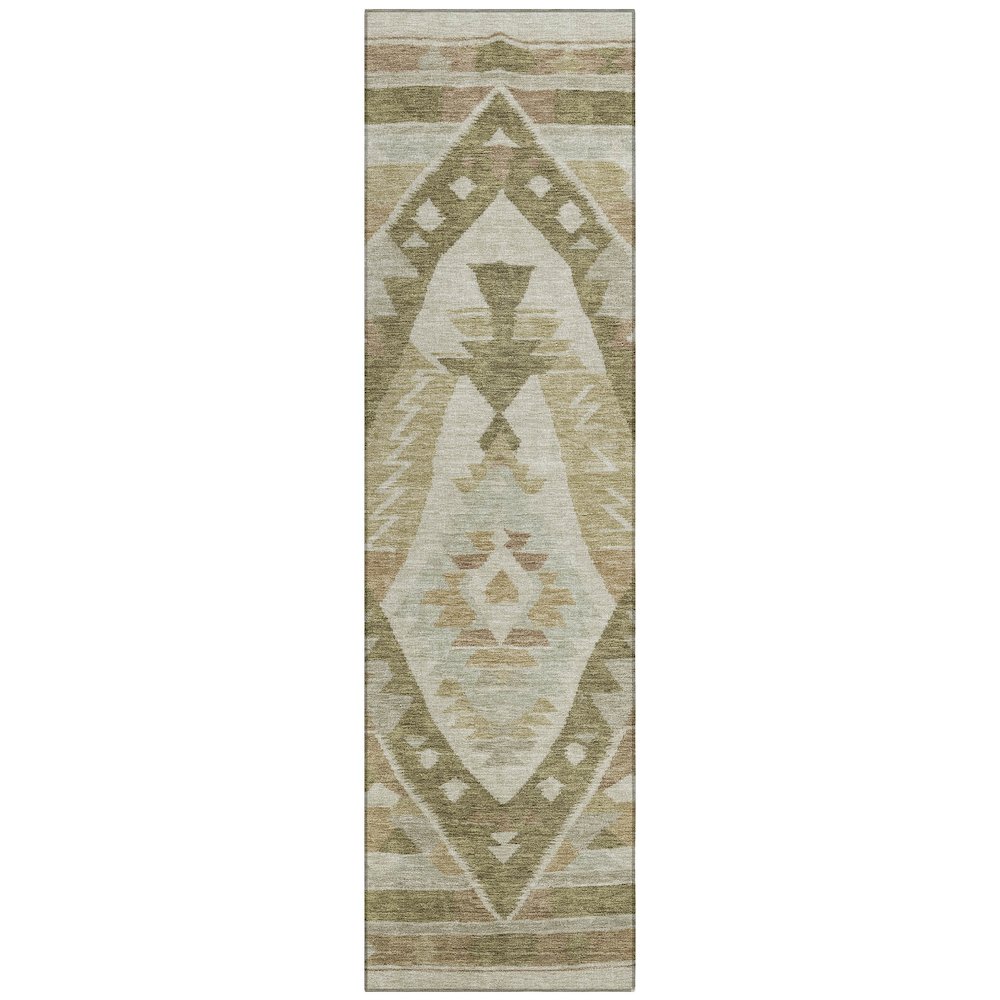 Machine Washable Indoor/Outdoor Chantille Linen 2'3" x 7'6" Runner Rug. Picture 1