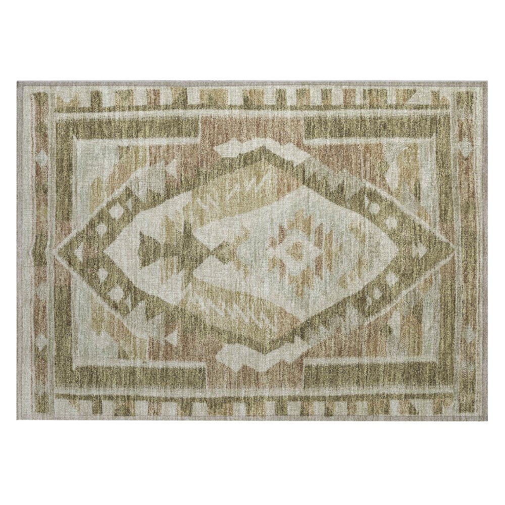 Machine Washable Indoor/Outdoor Chantille Linen 1'8" x 2'6" Rug. Picture 1