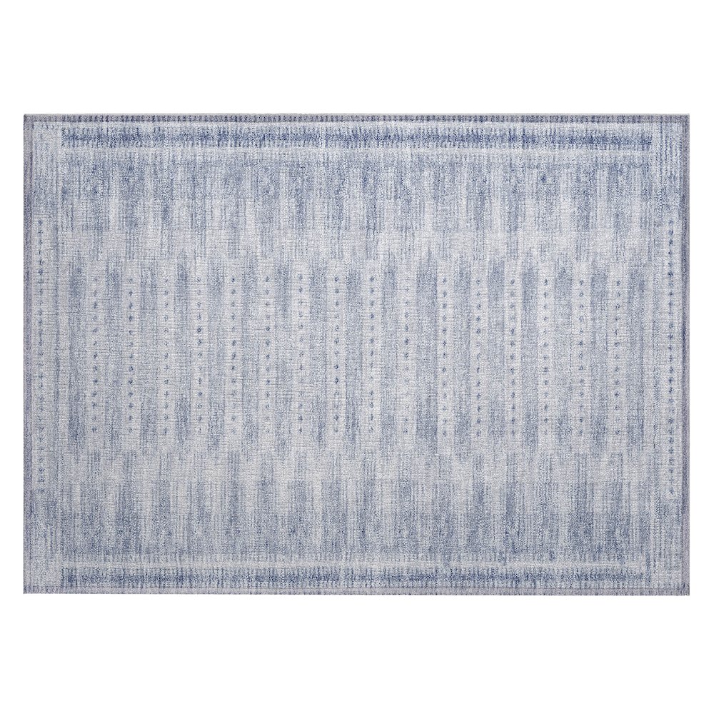Machine Washable Indoor/Outdoor Chantille Blue 1'8" x 2'6" Rug. Picture 1