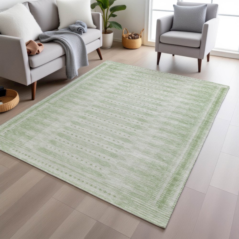 Machine Washable Indoor/Outdoor Chantille Sage 2'6" x 3'10" Rug. Picture 5