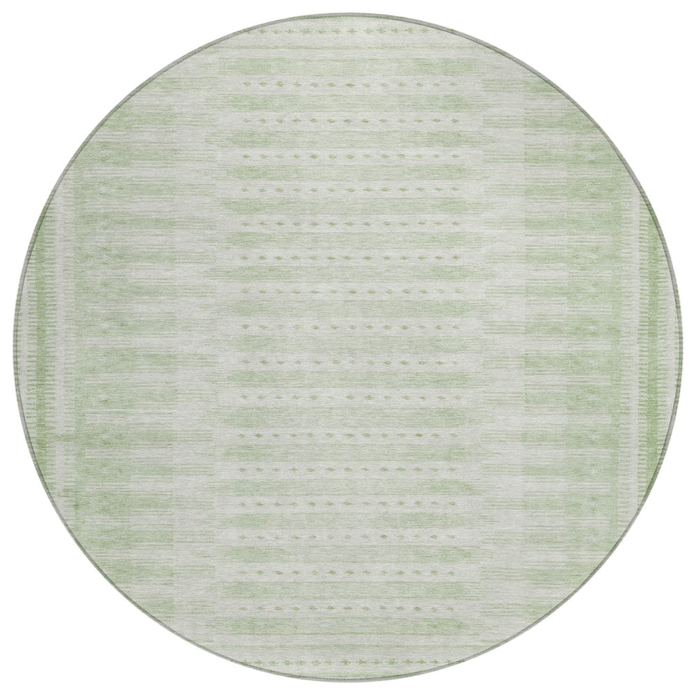 Machine Washable Indoor/Outdoor Chantille Sage 8' x 8' Round Rug. Picture 1