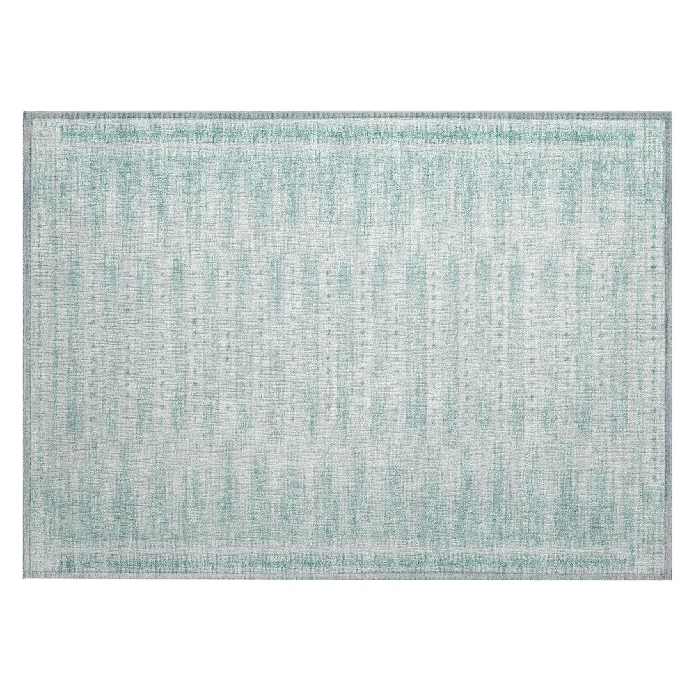Machine Washable Indoor/Outdoor Chantille Turquoise 1'8" x 2'6" Rug. Picture 1