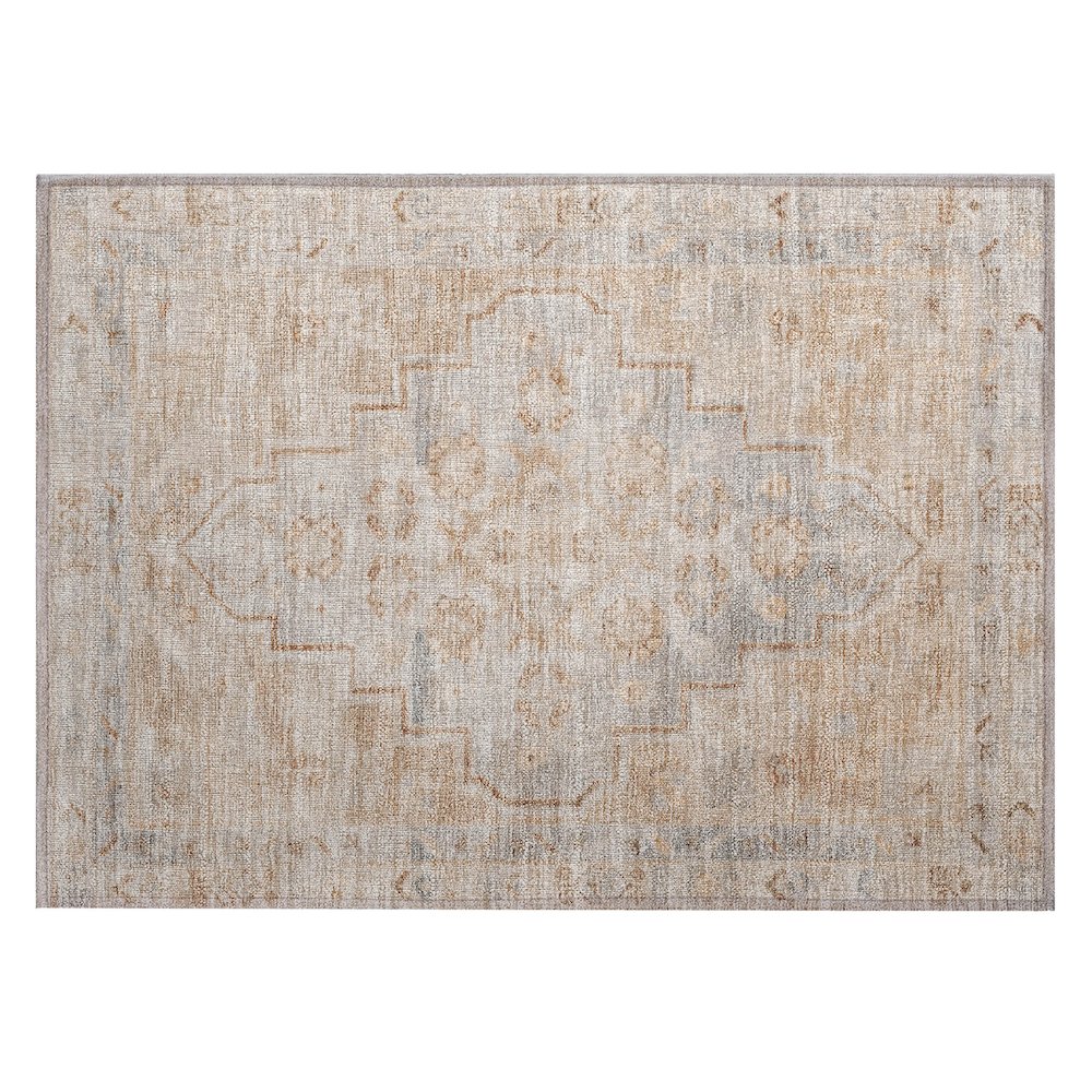 Machine Washable Indoor/Outdoor Chantille Copper 1'8" x 2'6" Rug. Picture 1