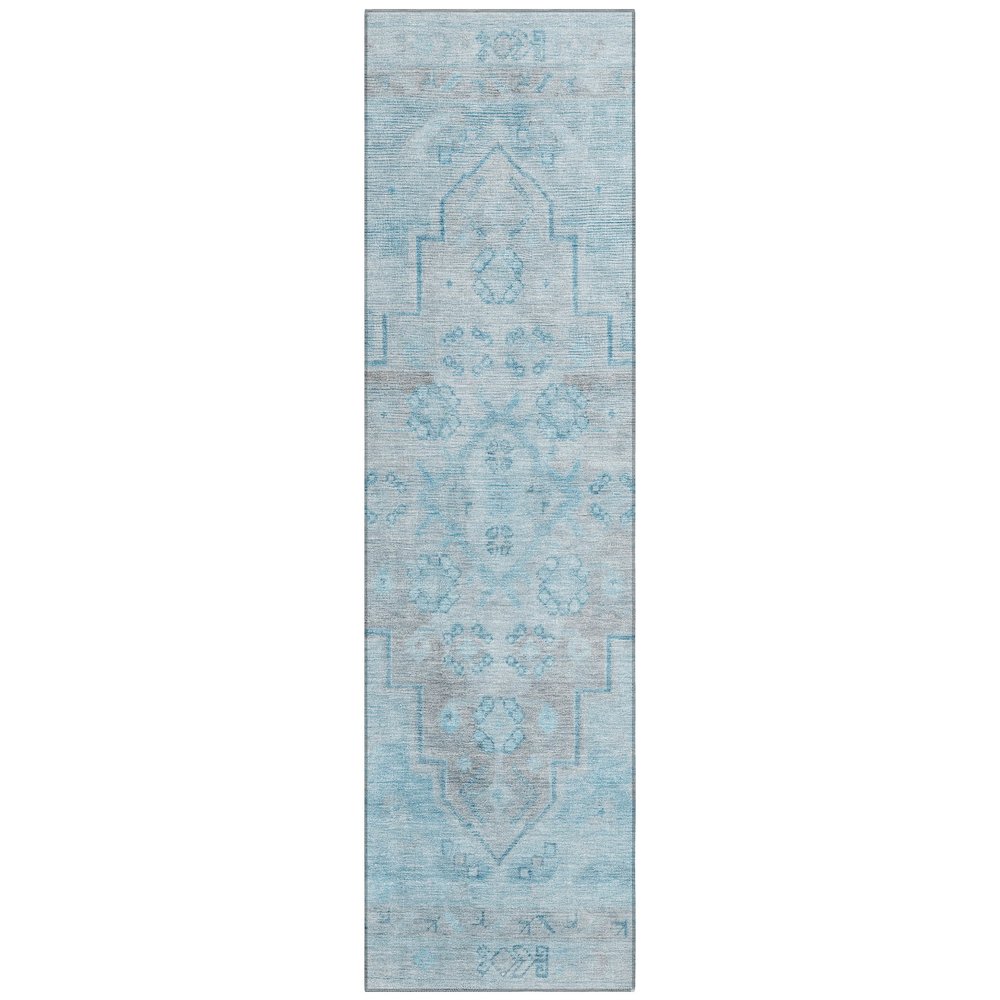 Machine Washable Indoor/Outdoor Chantille Sky 2'3" x 7'6" Runner Rug. Picture 1