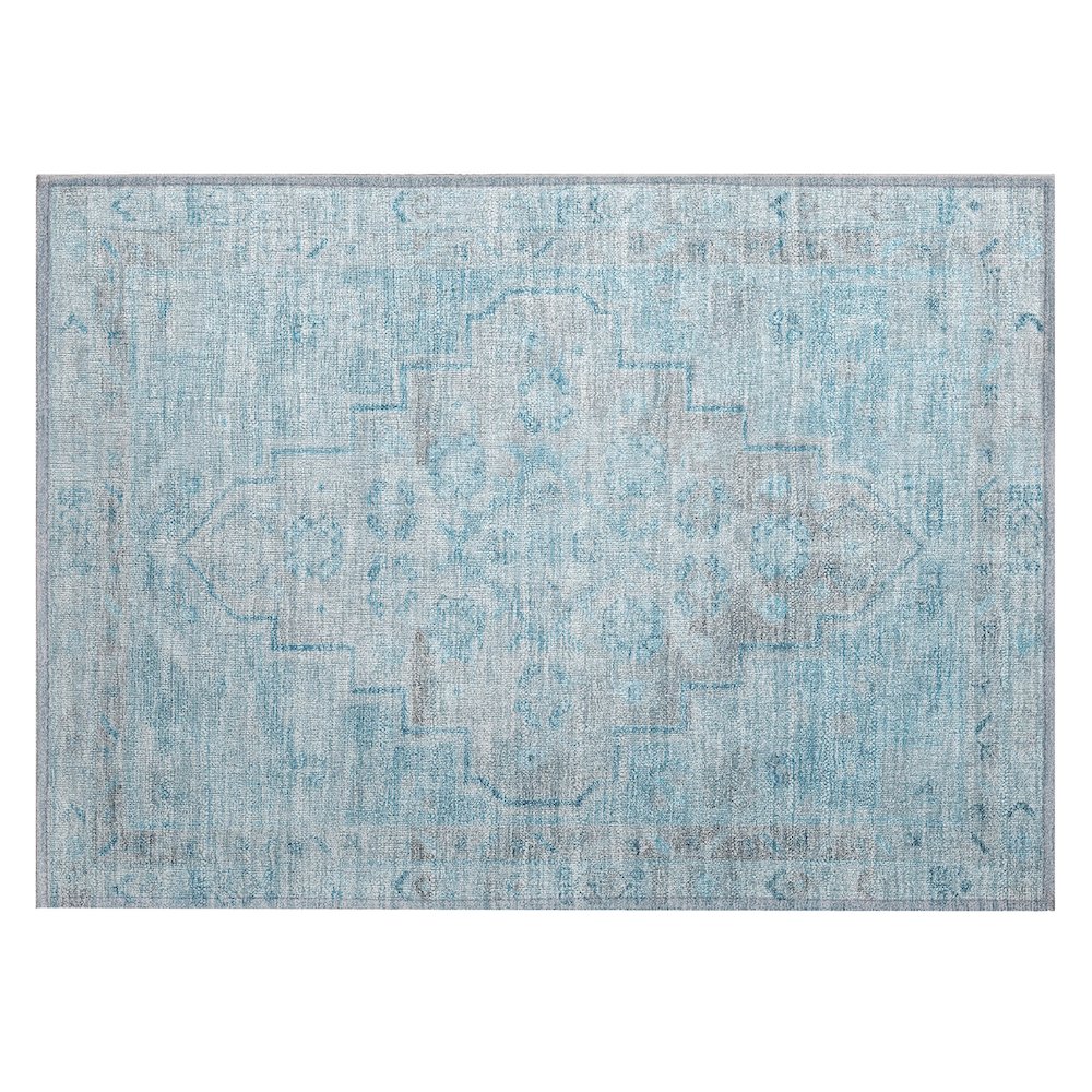 Machine Washable Indoor/Outdoor Chantille Sky 1'8" x 2'6" Rug. Picture 1