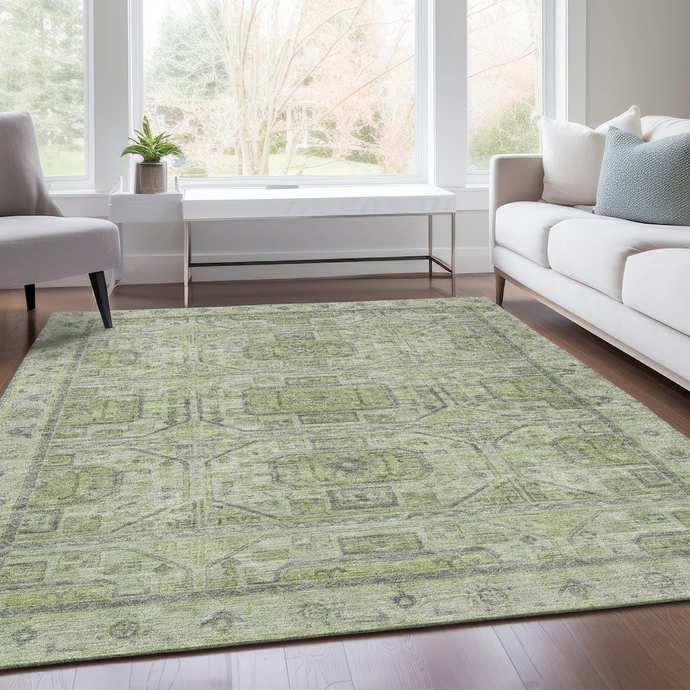 Machine Washable Indoor/Outdoor Chantille Aloe 2'6" x 3'10" Rug. Picture 6