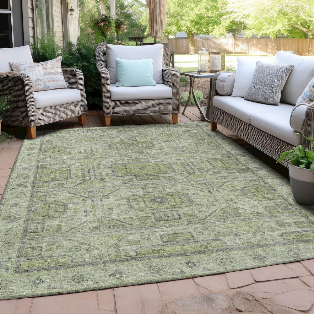 Machine Washable Indoor/Outdoor Chantille Aloe 2'6" x 3'10" Rug. Picture 7