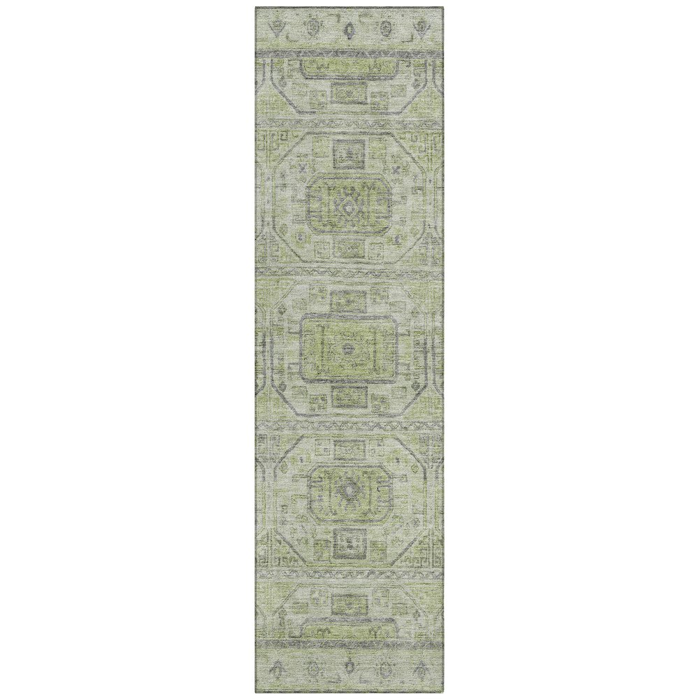 Machine Washable Indoor/Outdoor Chantille Aloe 2'3" x 7'6" Runner Rug. Picture 1