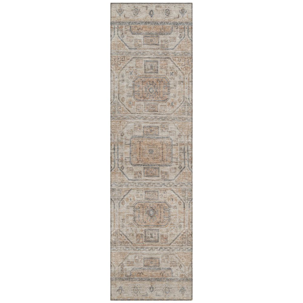 Machine Washable Indoor/Outdoor Chantille Beige 2'3" x 7'6" Runner Rug. Picture 1