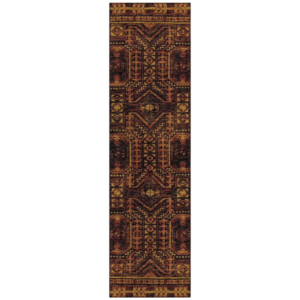 Machine Washable Indoor/Outdoor Chantille Paprika 2'3" x 7'6" Runner Rug. Picture 1