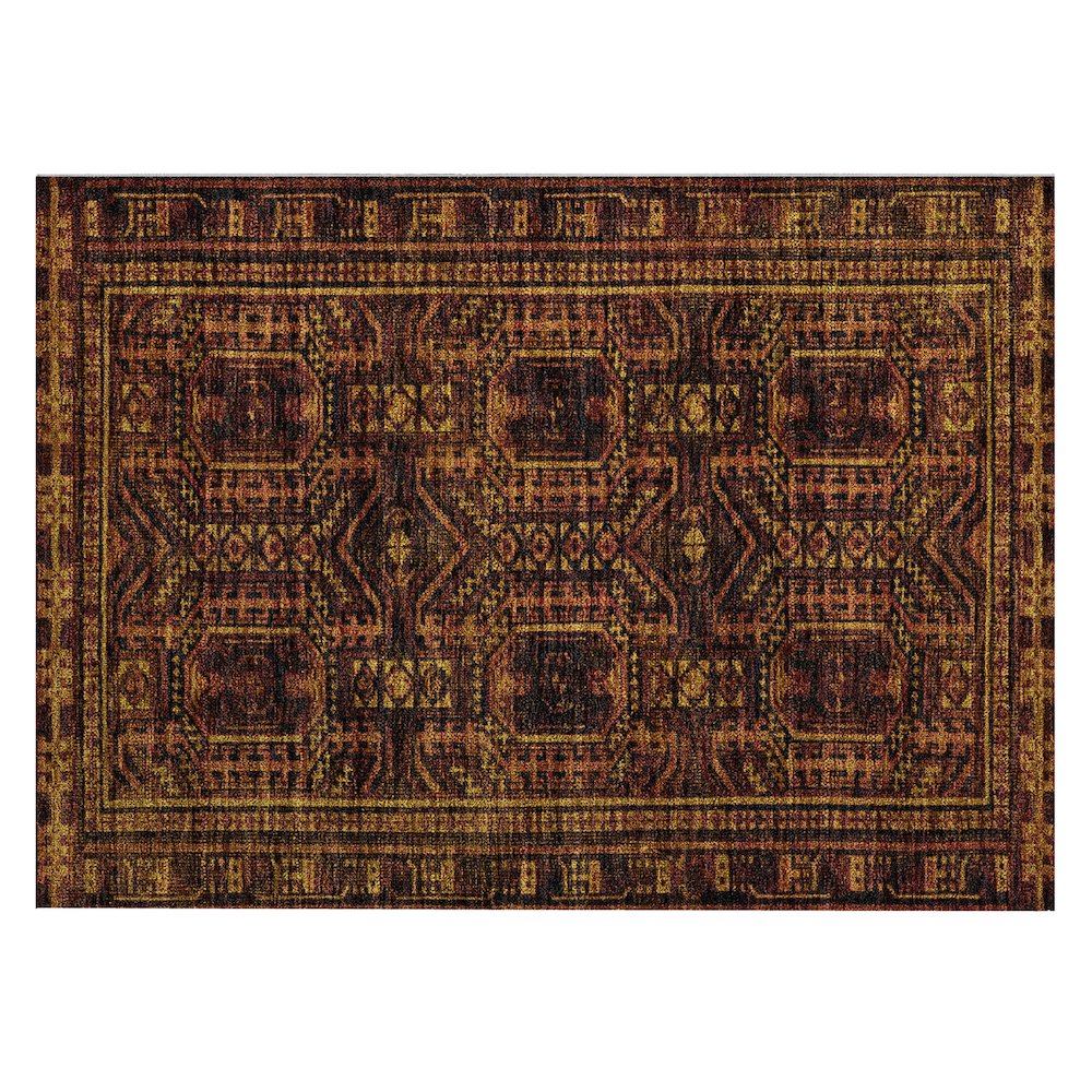 Machine Washable Indoor/Outdoor Chantille Paprika 1'8" x 2'6" Rug. Picture 1