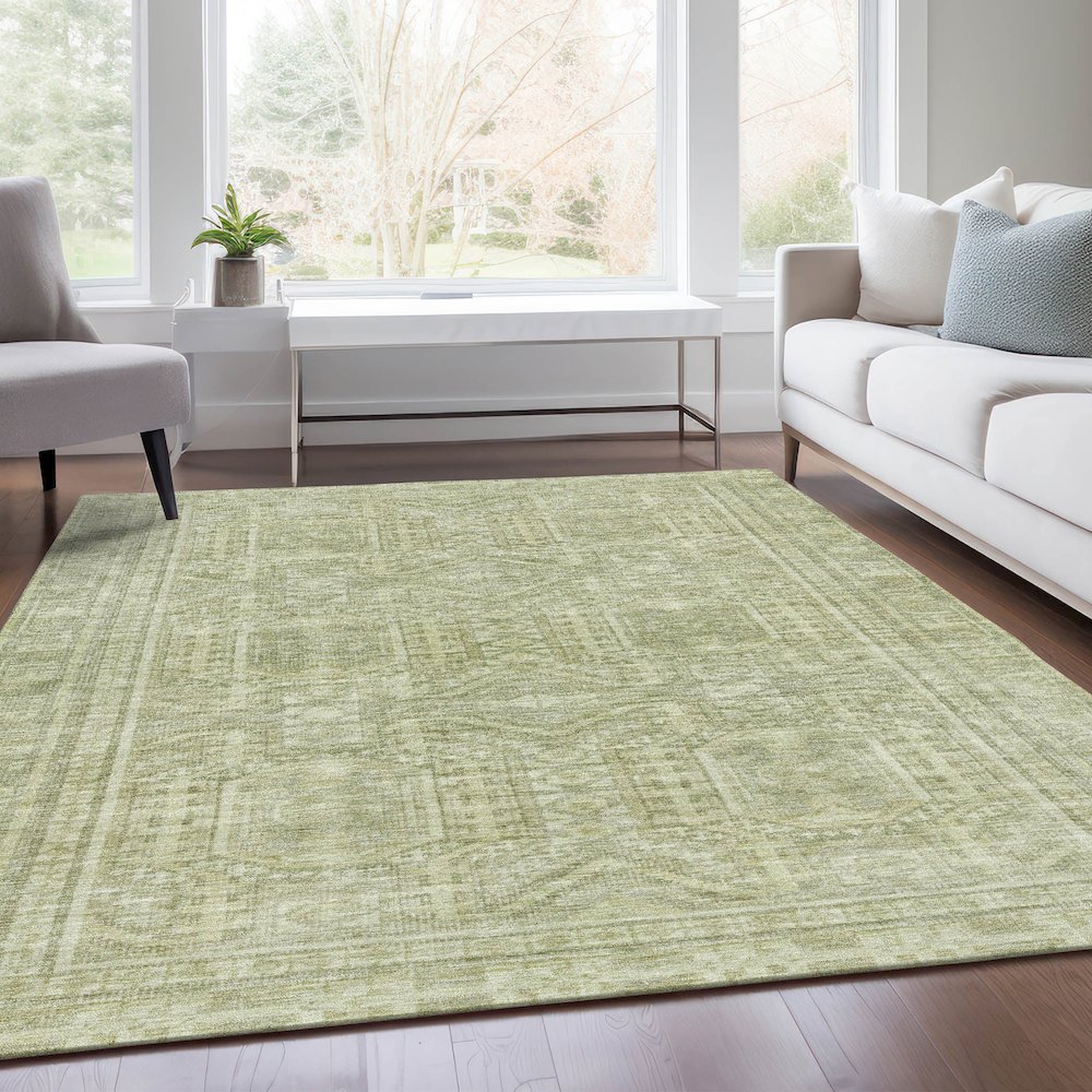 Machine Washable Indoor/Outdoor Chantille Sage 2'6" x 3'10" Rug. Picture 6