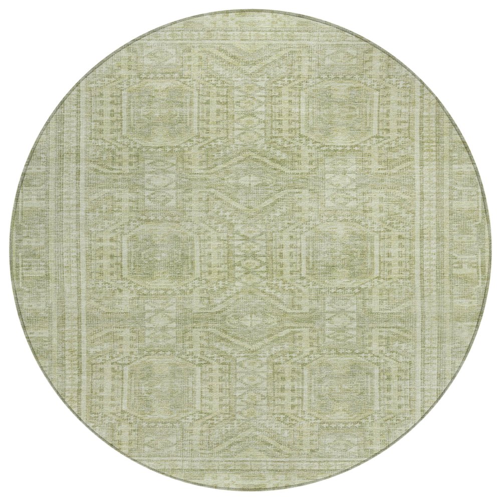 Machine Washable Indoor/Outdoor Chantille Sage 8' x 8' Round Rug. Picture 1