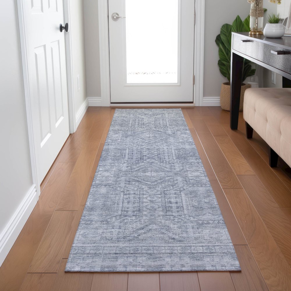Machine Washable Indoor/Outdoor Chantille Sky 2'3" x 7'6" Runner Rug. Picture 5