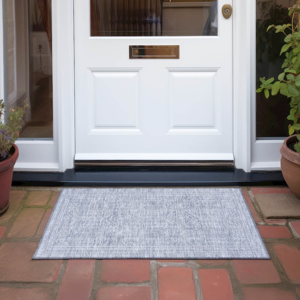 Machine Washable Indoor/Outdoor Chantille Sky 1'8" x 2'6" Rug. Picture 6