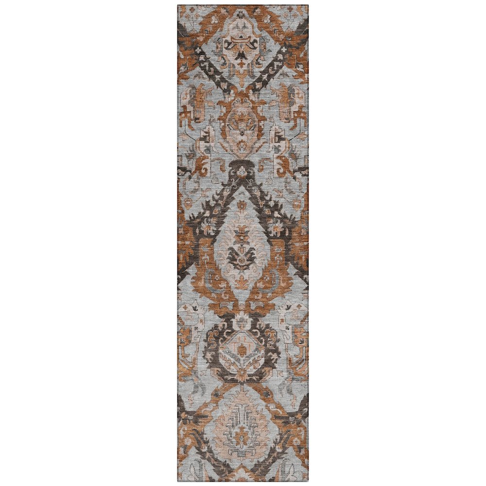 Machine Washable Indoor/Outdoor Chantille Paprika 2'3" x 7'6" Runner Rug. Picture 1