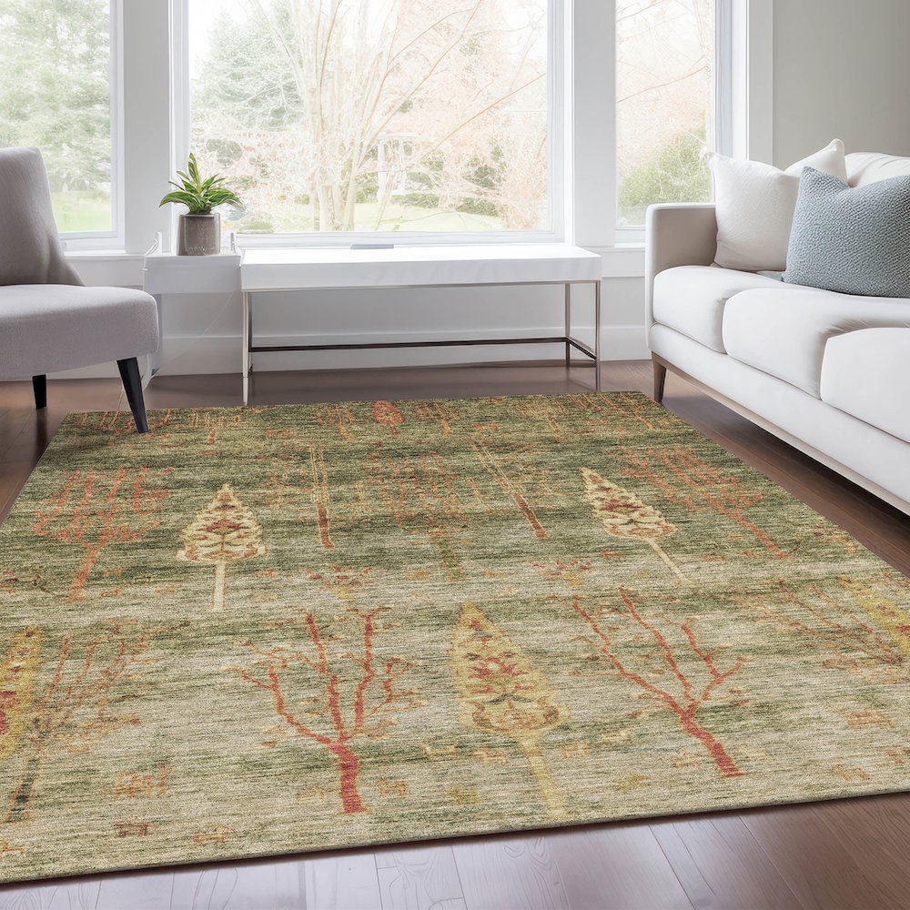 Machine Washable Indoor/Outdoor Chantille Aloe 2'6" x 3'10" Rug. Picture 6