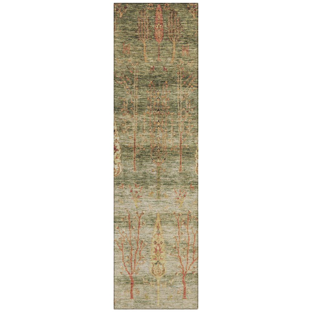 Machine Washable Indoor/Outdoor Chantille Aloe 2'3" x 7'6" Runner Rug. Picture 1