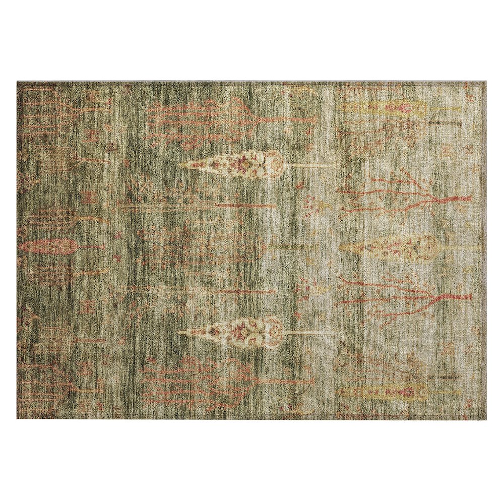 Machine Washable Indoor/Outdoor Chantille Aloe 1'8" x 2'6" Rug. Picture 1