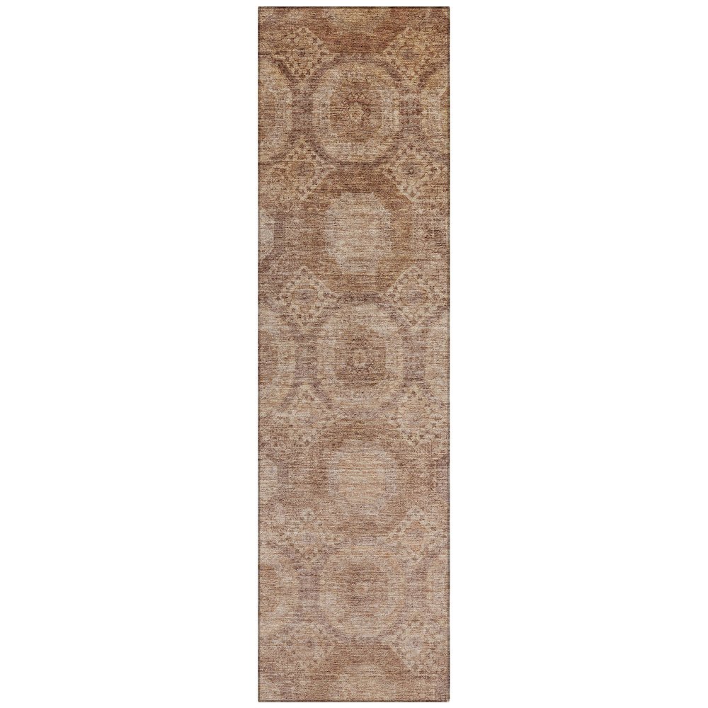 Machine Washable Indoor/Outdoor Chantille Copper 2'3" x 7'6" Runner Rug. Picture 1