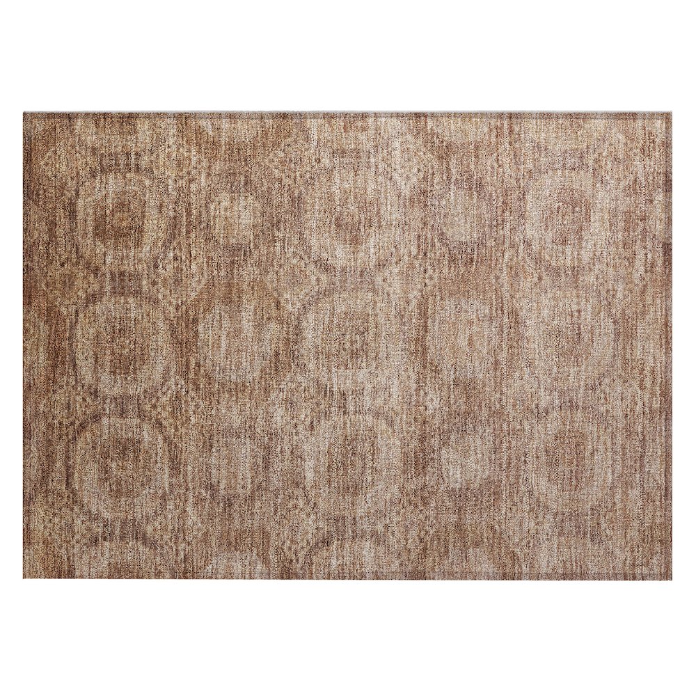 Machine Washable Indoor/Outdoor Chantille Copper 1'8" x 2'6" Rug. Picture 1