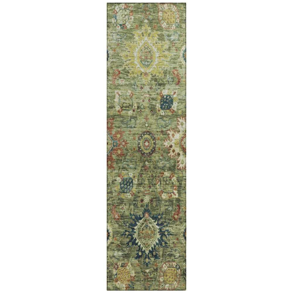 Machine Washable Indoor/Outdoor Chantille Aloe 2'3" x 7'6" Runner Rug. Picture 1