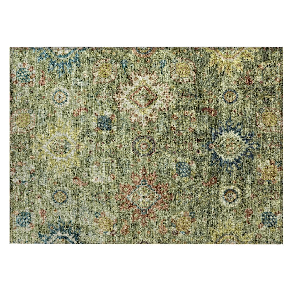 Machine Washable Indoor/Outdoor Chantille Aloe 1'8" x 2'6" Rug. Picture 1